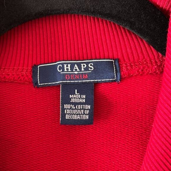 Chaps Red Cardigan Sweater Jacket Size L - Picture 5 of 5